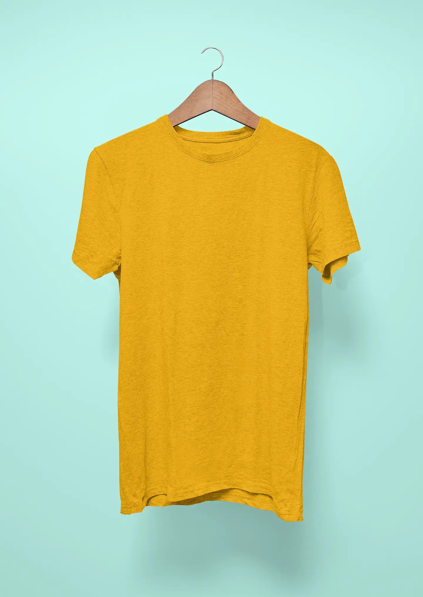 mens solid t shirt yellow