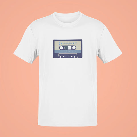 midnights album cassette oversized t shirt white