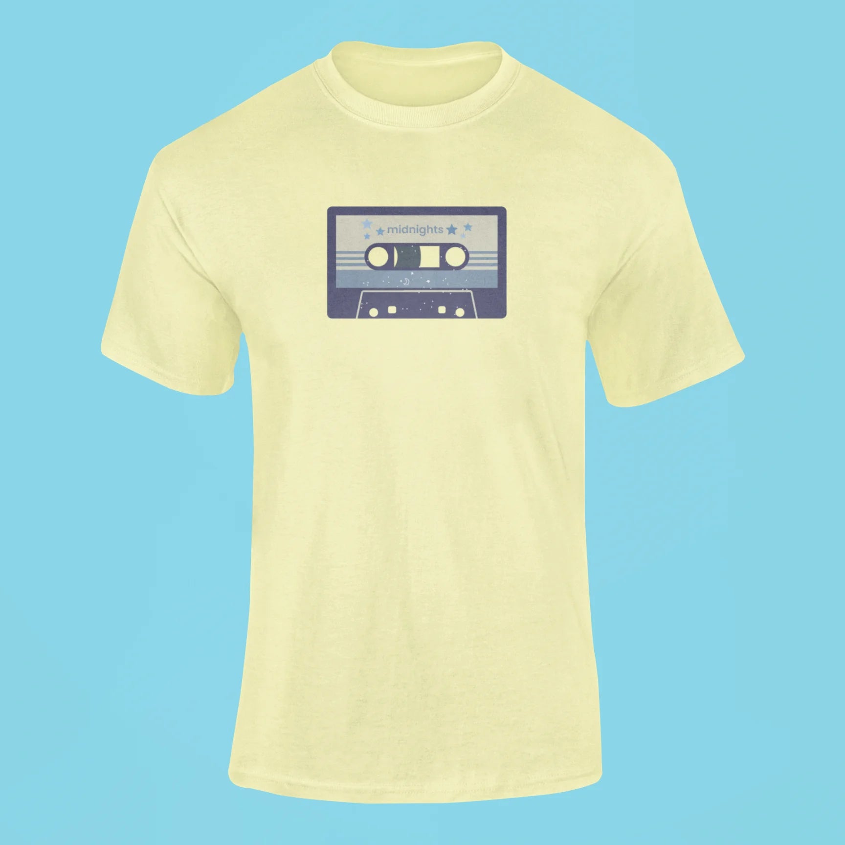 midnights album cassette t shirt butter yellow