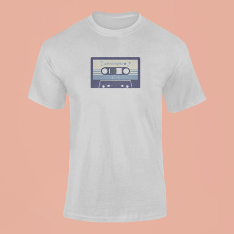 midnights album cassette t shirt grey