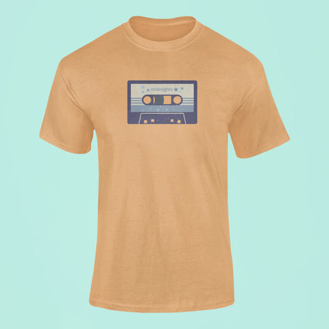 midnights album cassette t shirt mustard yellow