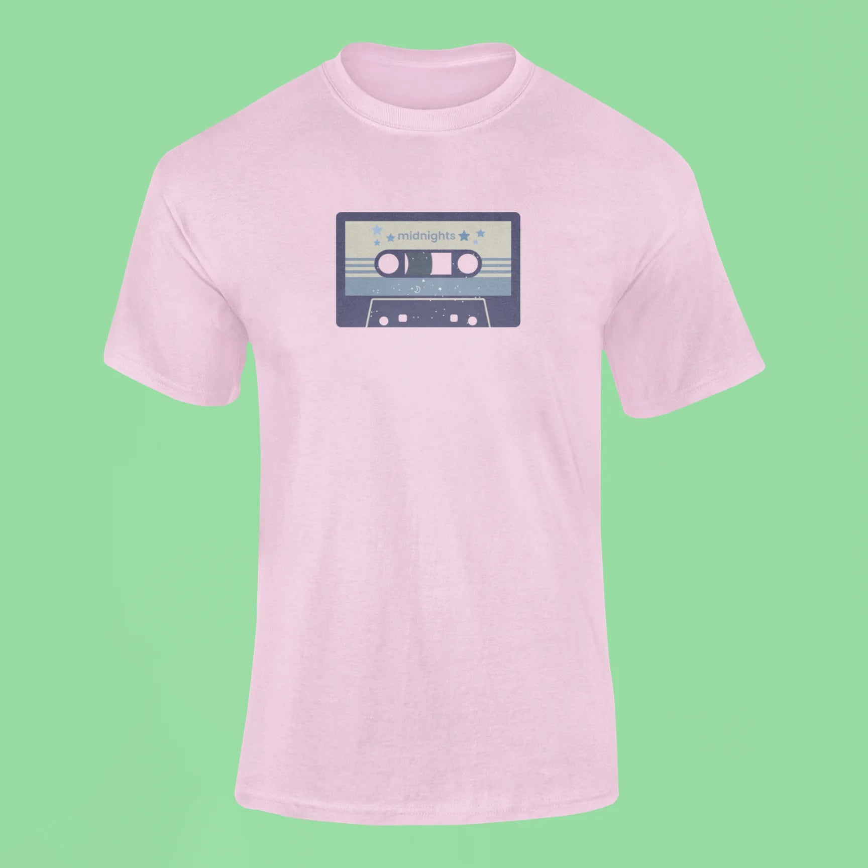 midnights album cassette t shirt pink