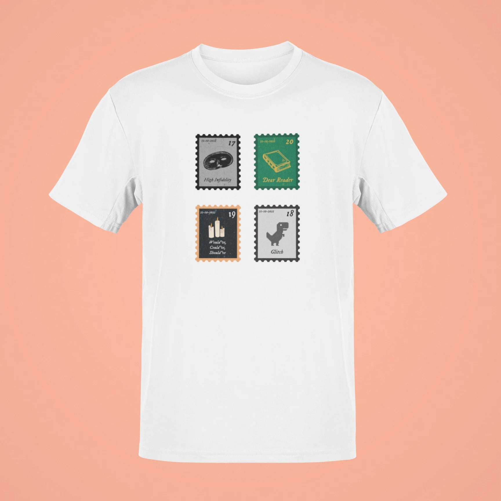 midnights song stamps high infidelity oversized t shirt white