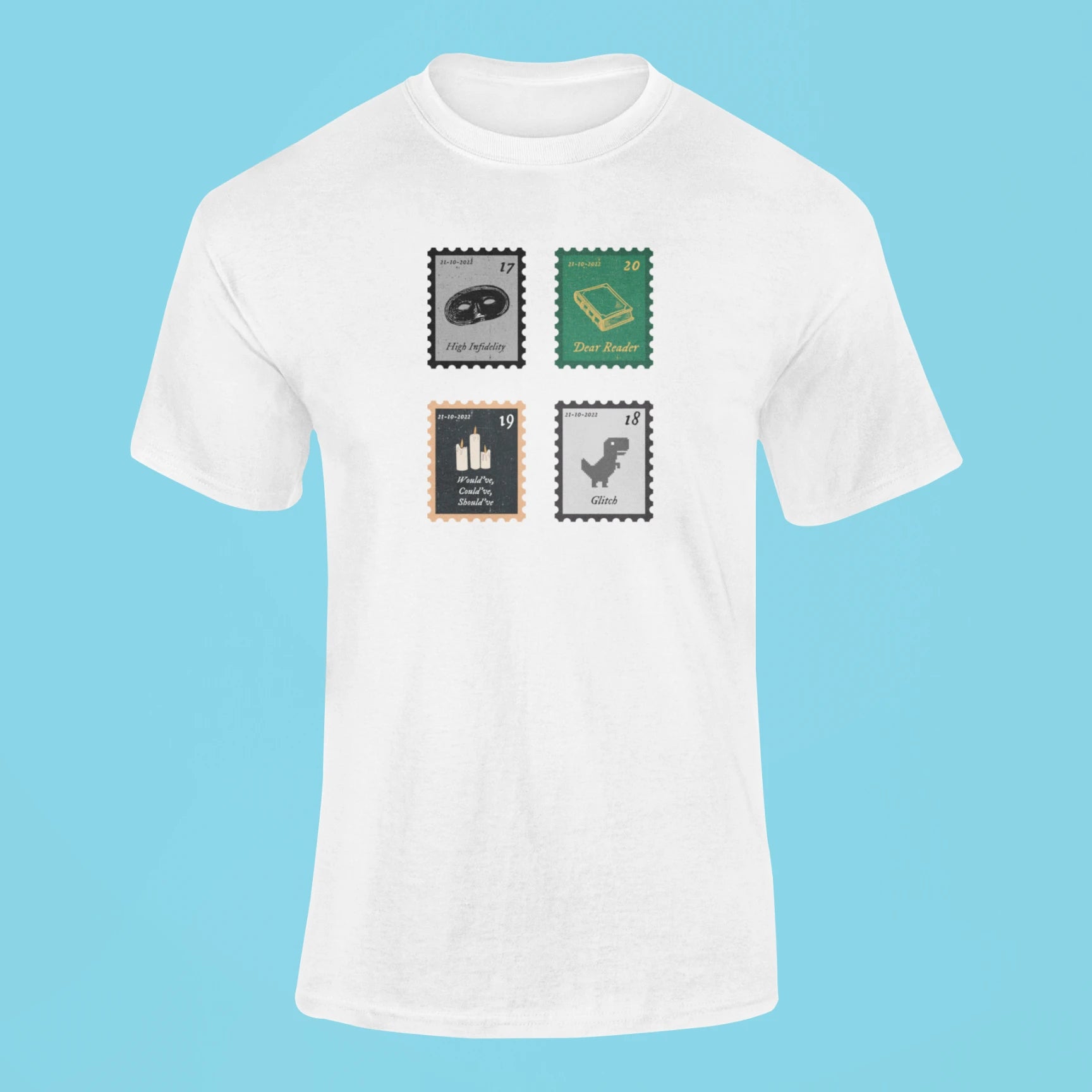 midnights song stamps high infidelity t shirt white