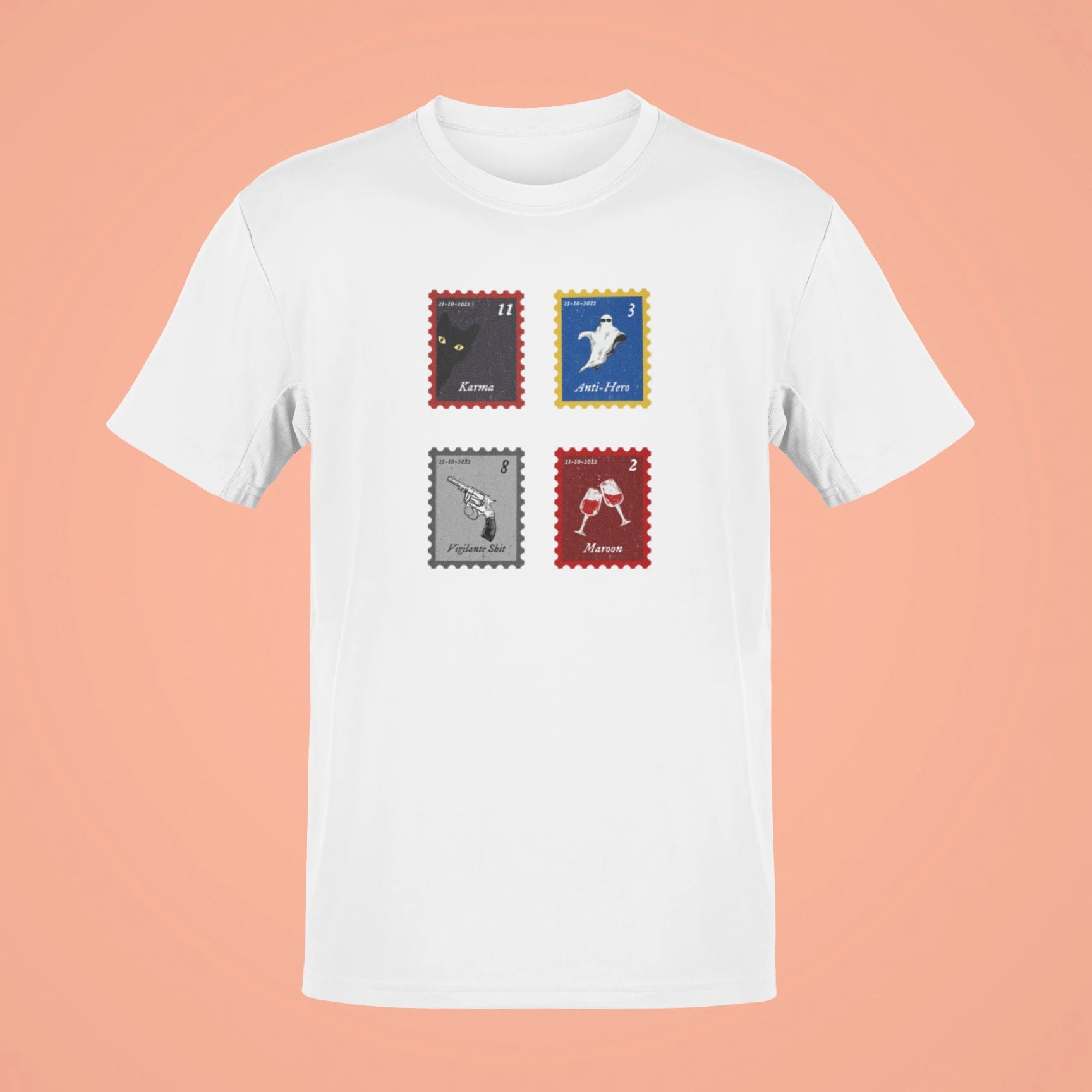 midnights song stamps karma oversized t shirt white