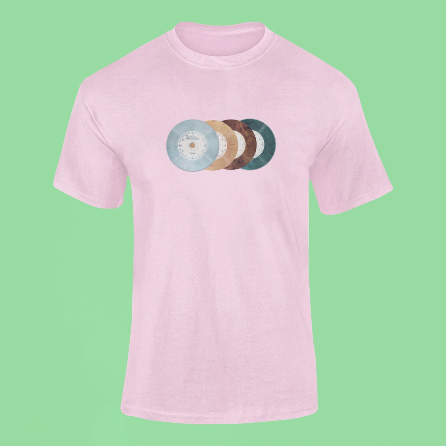 midnights vinyl cd t shirt pink