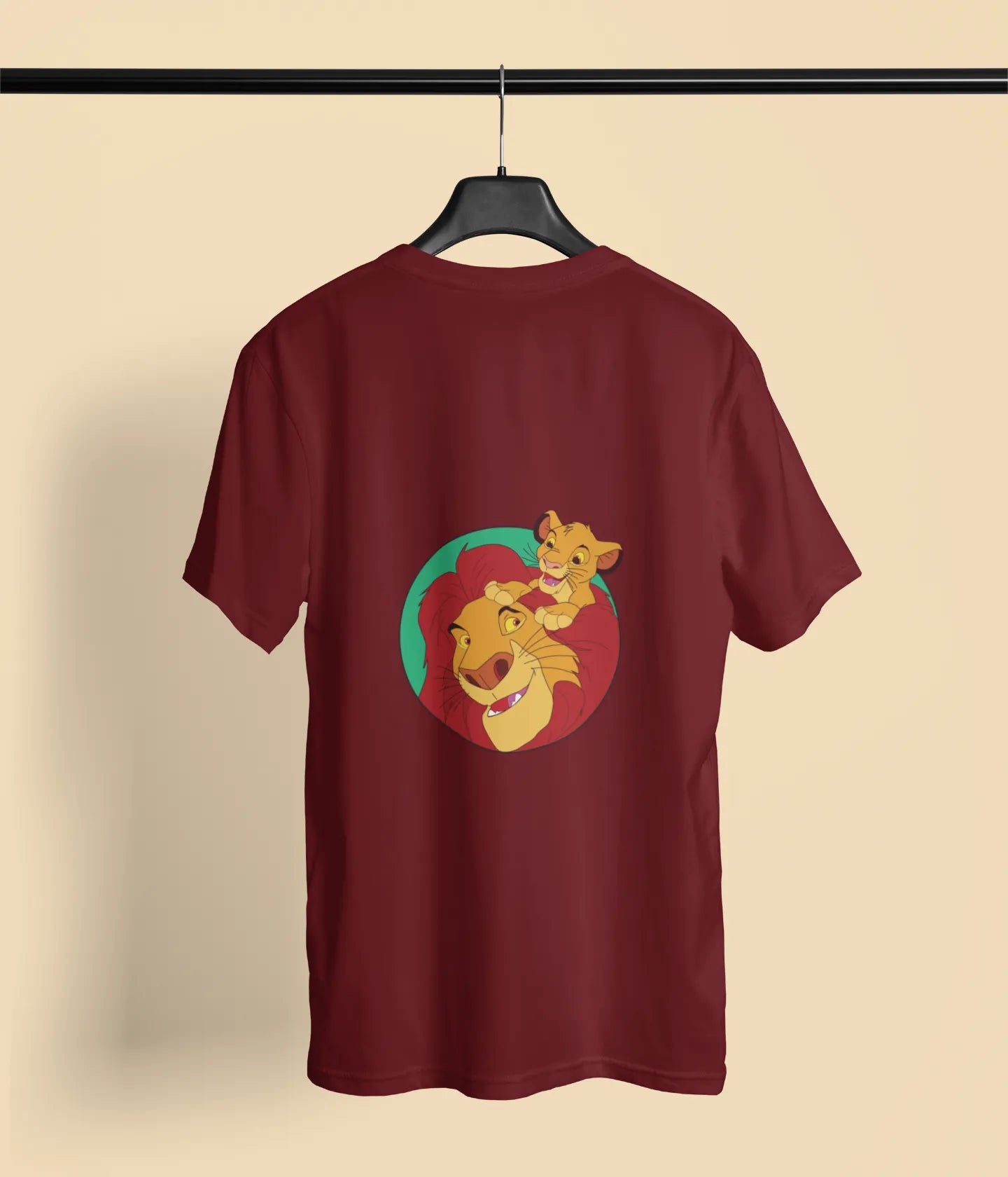 mufasa simba back print maroon