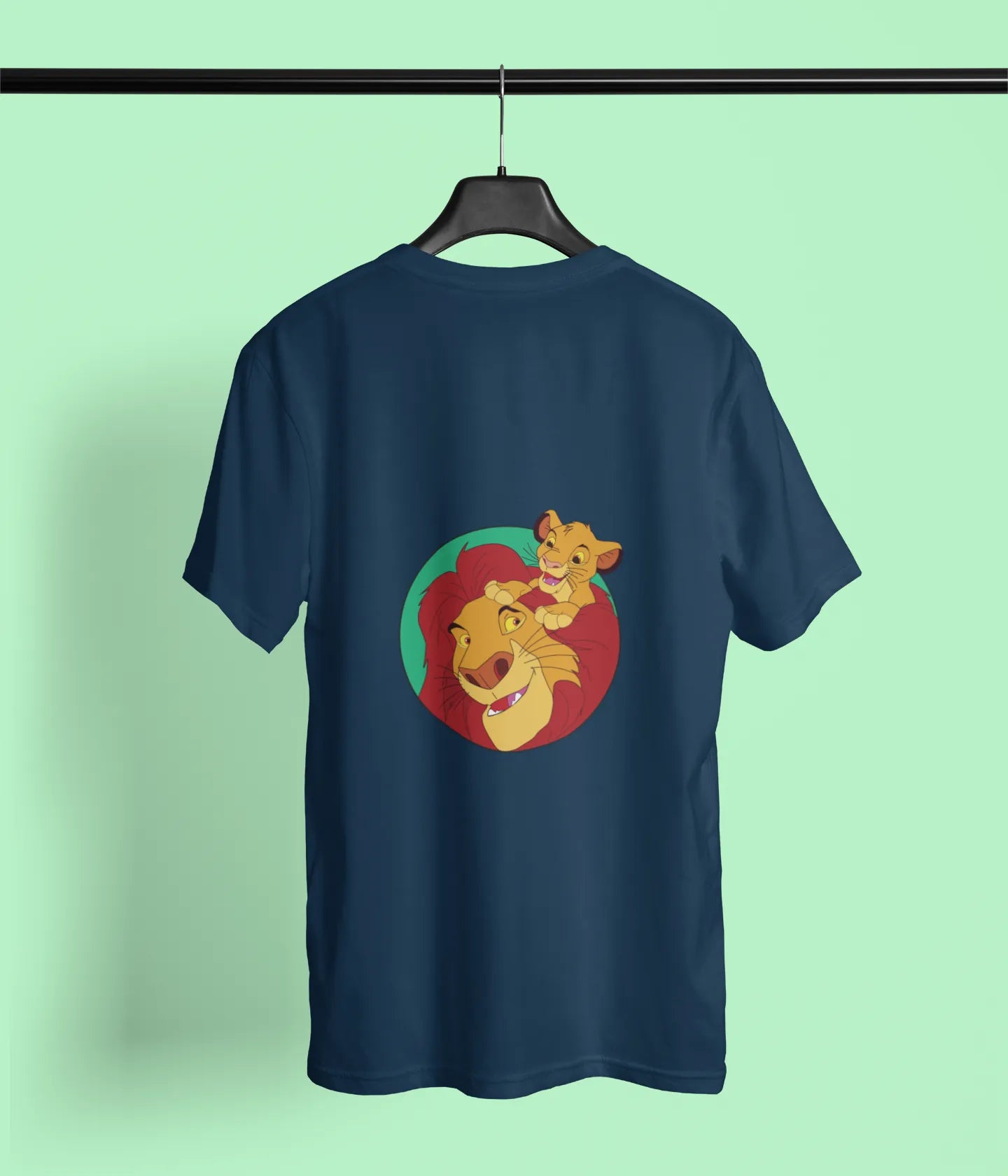 mufasa simba back print navy blue