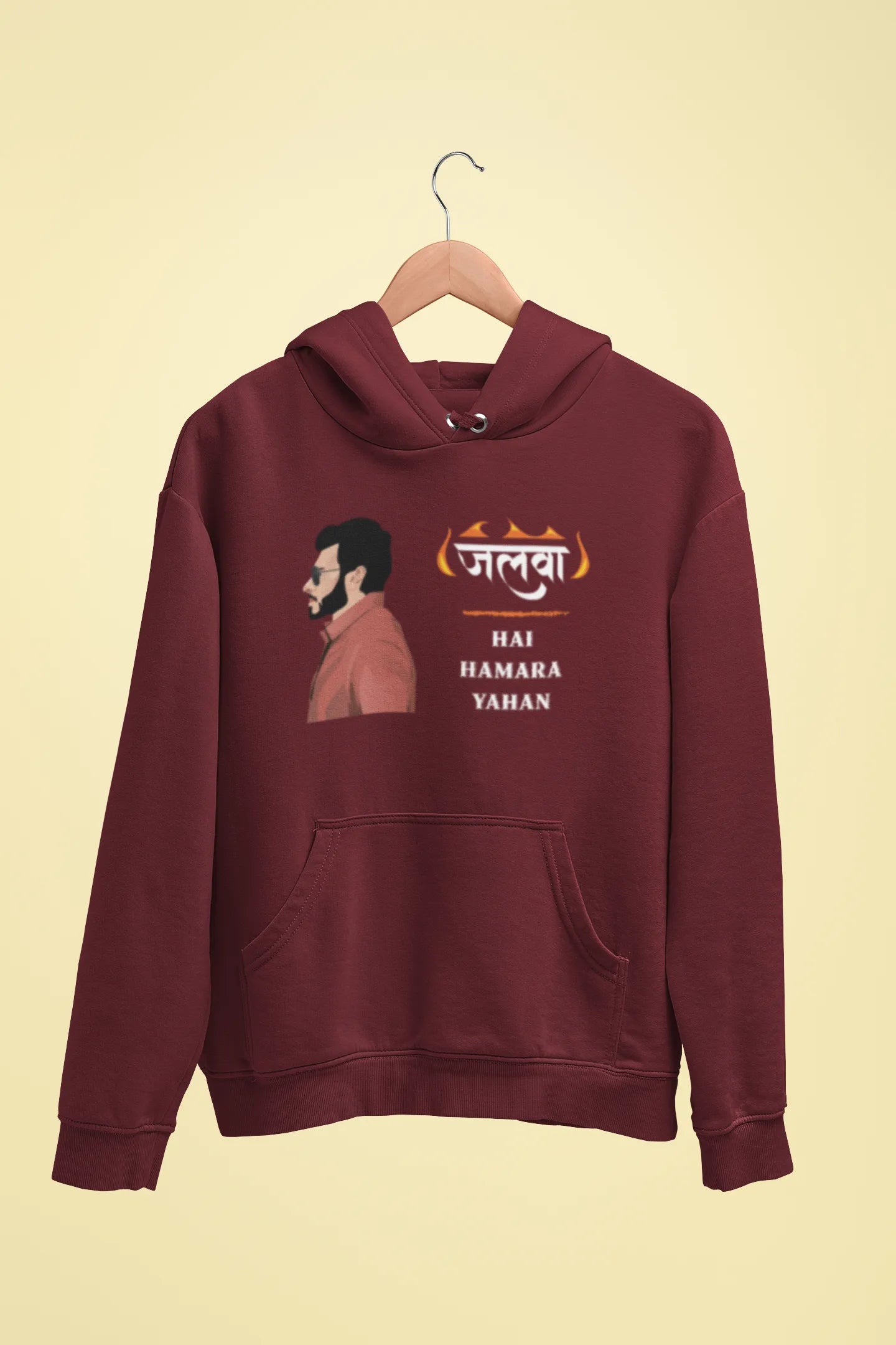 munna bhaiya jalwa hai hamara yahan unisex hoodie maroon