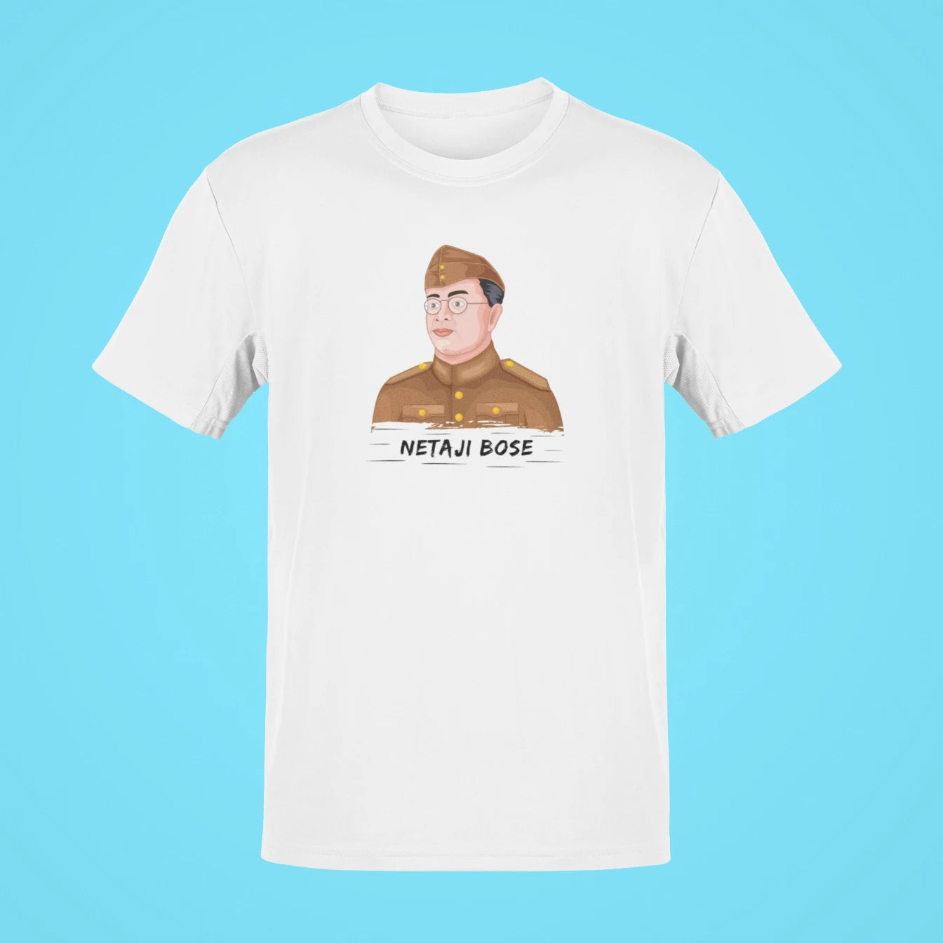 netaji subhash chandra bose oversized t shirt white