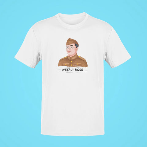 netaji subhash chandra bose oversized t shirt white