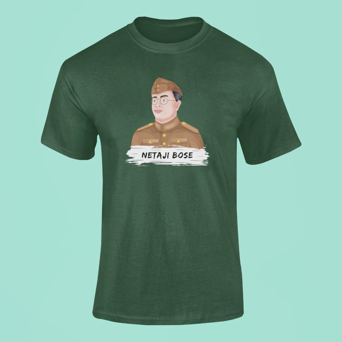 netaji subhash chandra bose t shirt green