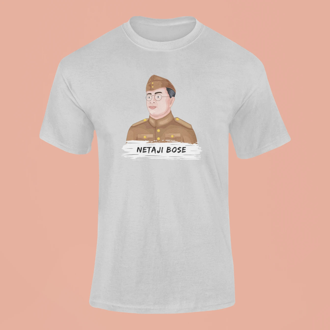 netaji subhash chandra bose t shirt grey