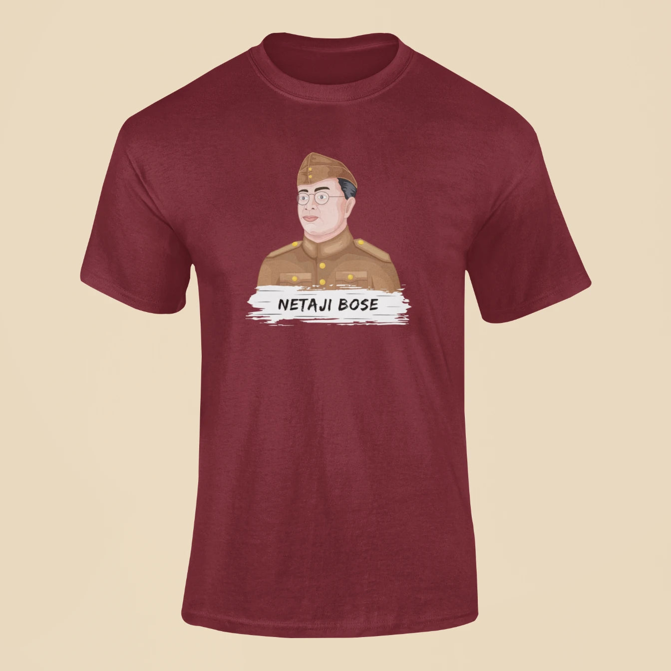 netaji subhash chandra bose t shirt maroon