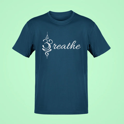 om breathe oversized t shirt navy blue