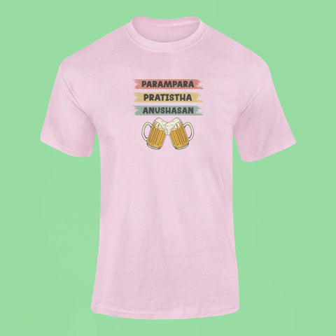 parampara pratistha anushasan t shirt pink