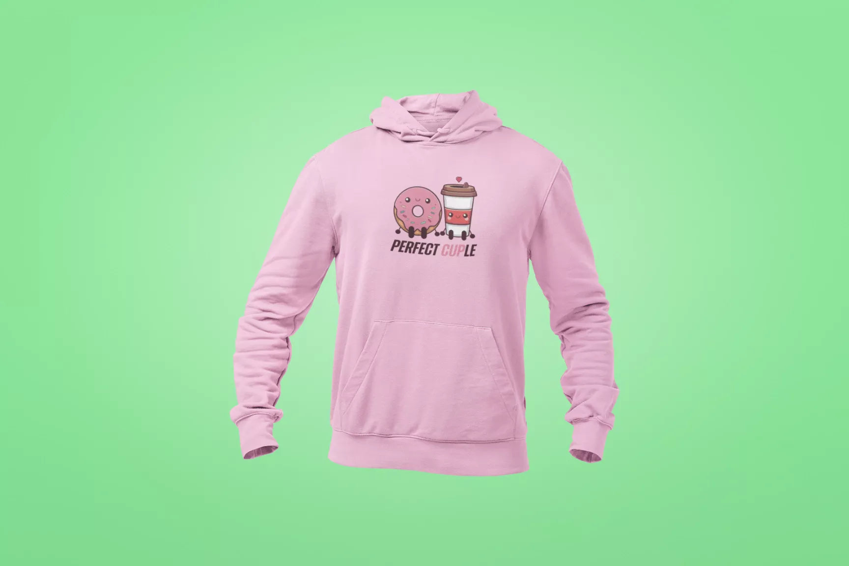 perfect cuple unisex hoodie pink