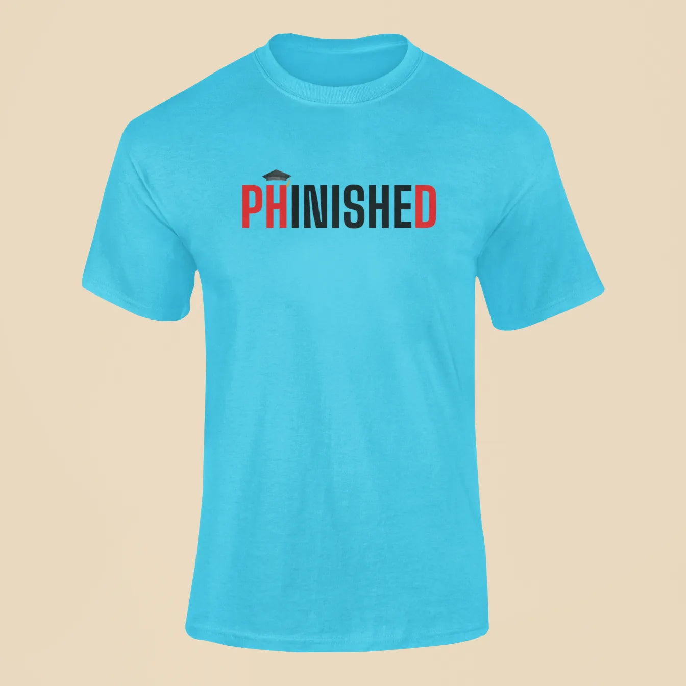 phinished t shirt sky blue