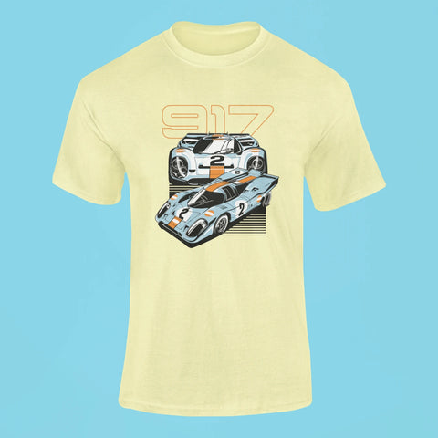 porsche 917 t shirt butter yellow