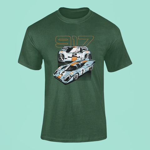 porsche 917 t shirt green