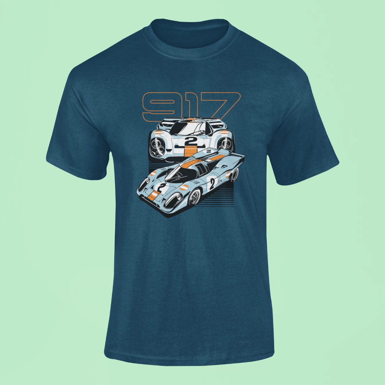 porsche 917 t shirt navy blue