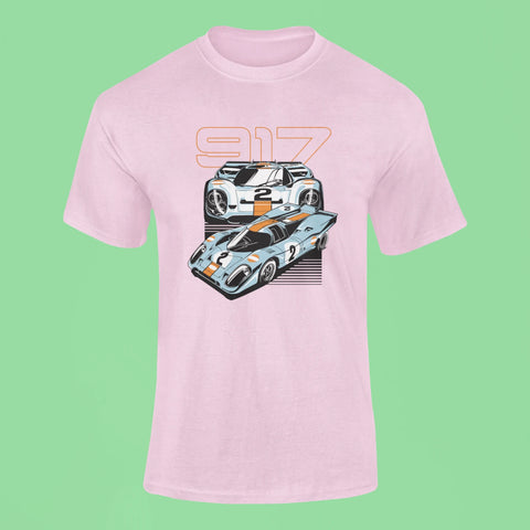 porsche 917 t shirt pink