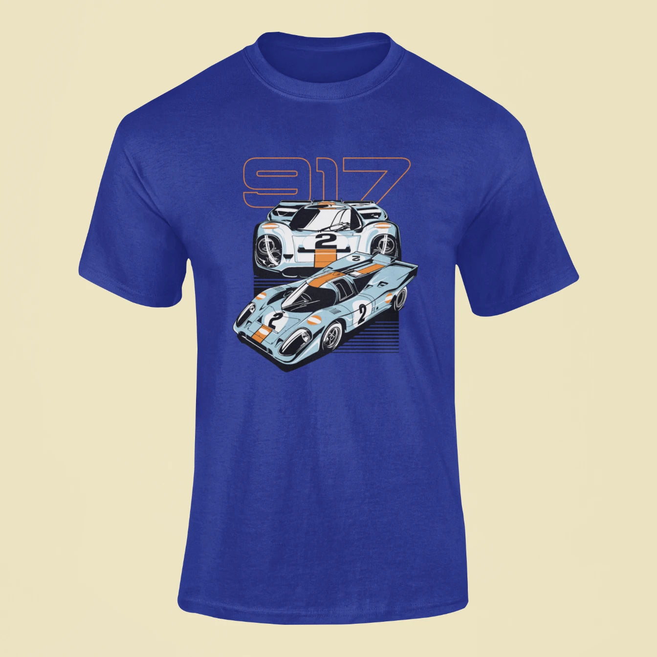 porsche 917 t shirt royal blue