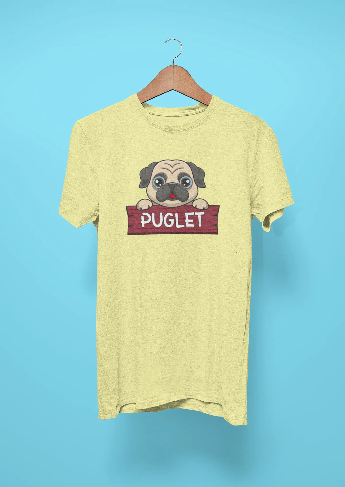 pug puglet butter yellow