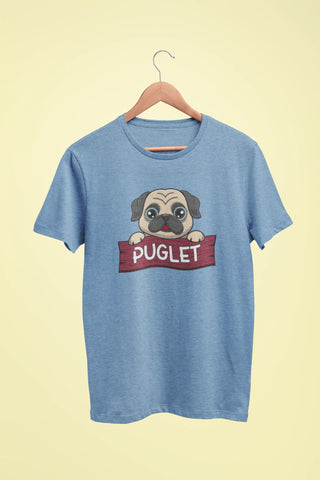 Pug - Puglet Oversized T-Shirt Baby Blue, 2XL