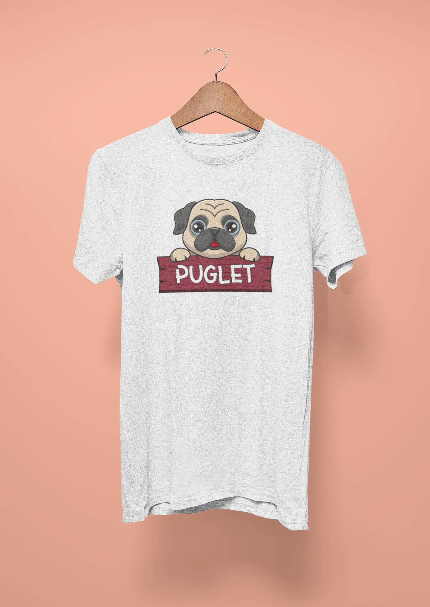 pug puglet white