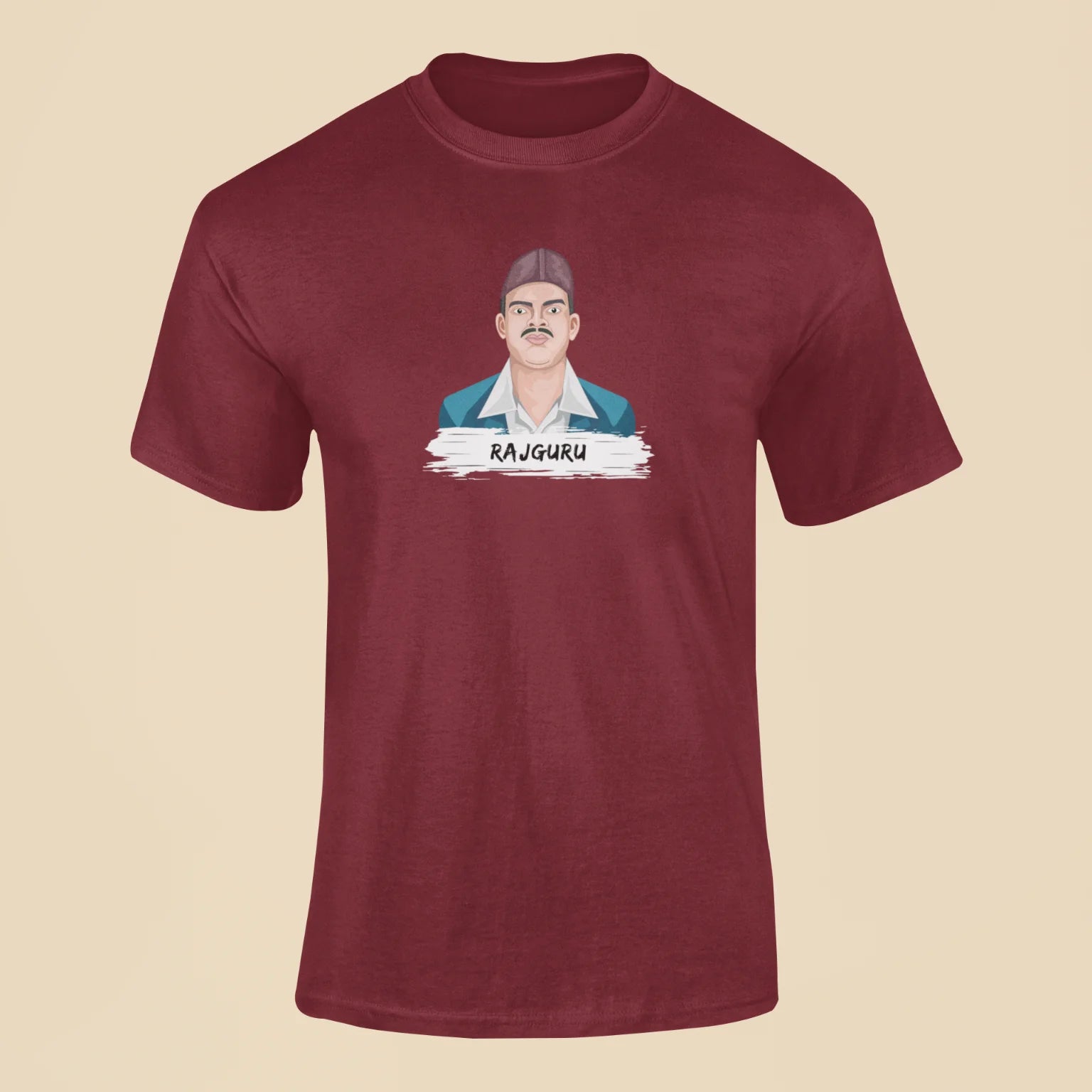 rajguru t shirt maroon