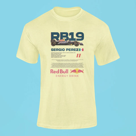 rb19 sergio perez t shirt butter yellow