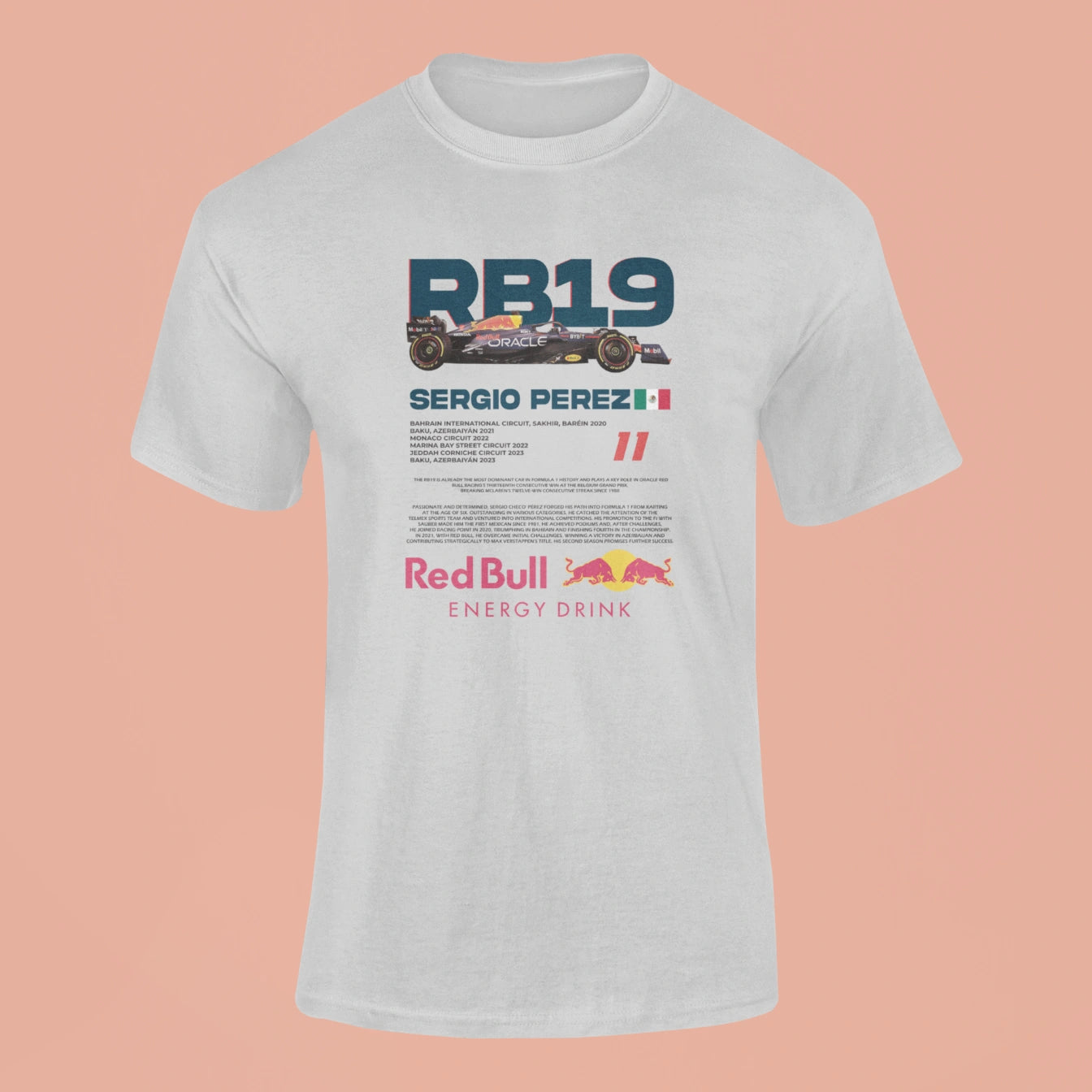 rb19 sergio perez t shirt grey