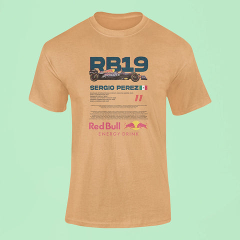 rb19 sergio perez t shirt mustard yellow