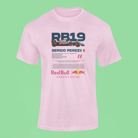 rb19 sergio perez t shirt pink