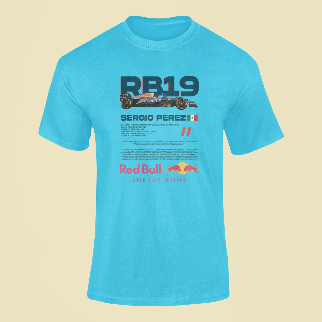 rb19 sergio perez t shirt sky blue