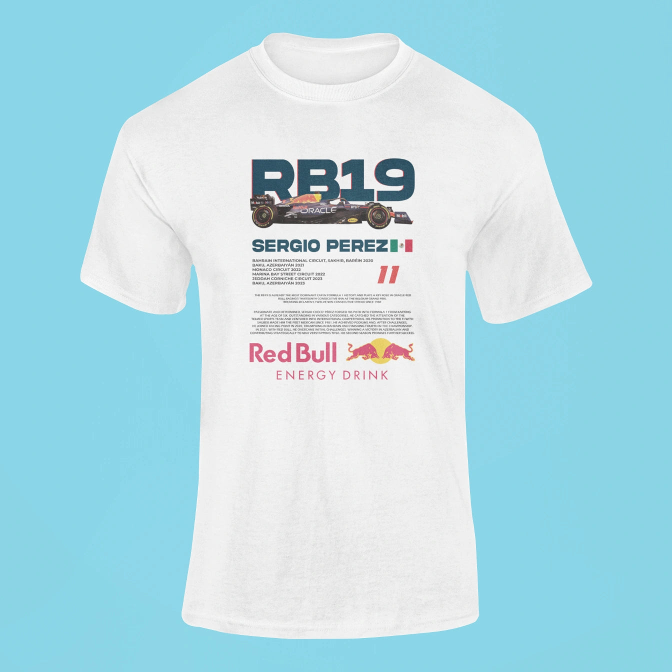 rb19 sergio perez t shirt white