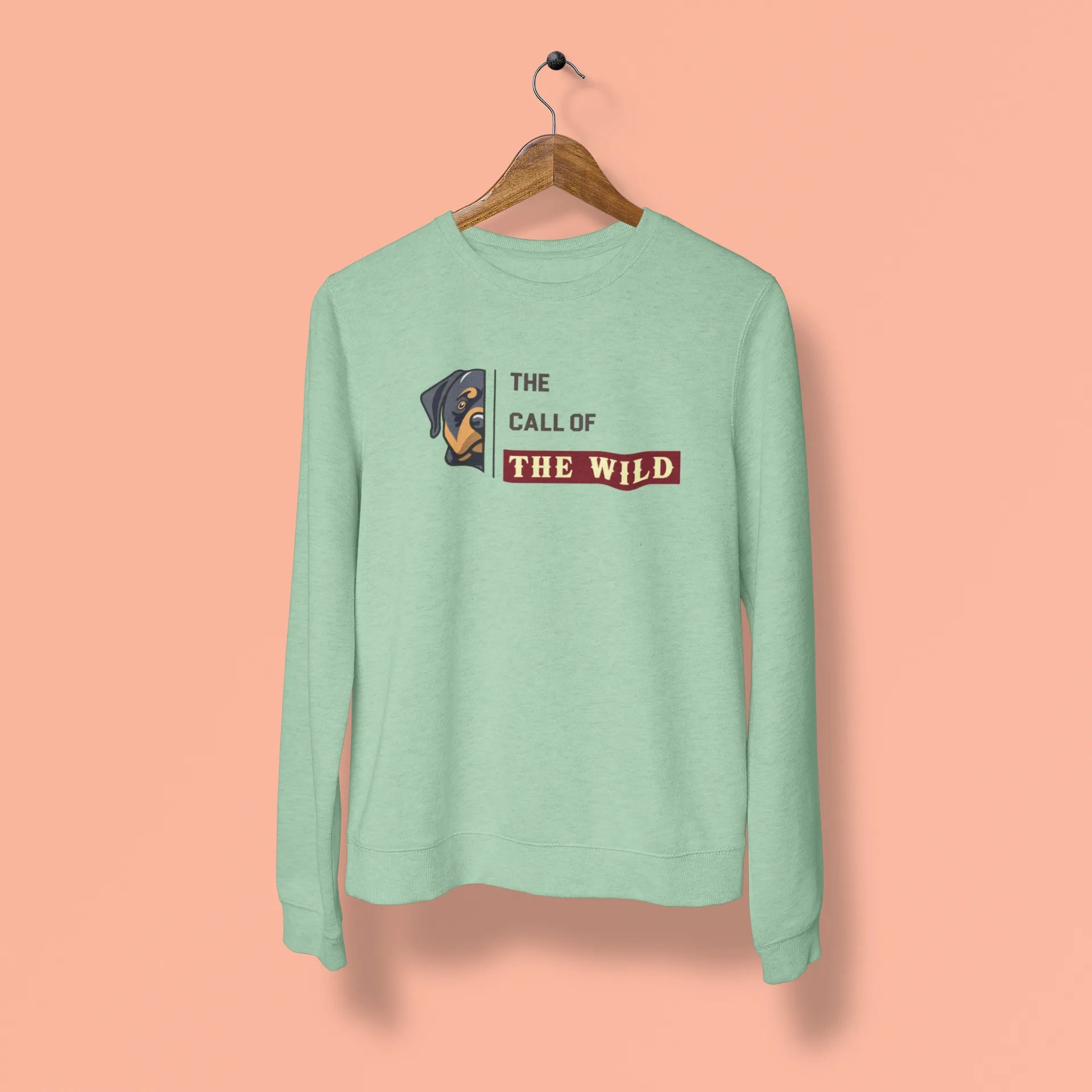 rottweiler the call of the wild unisex sweatshirt mint green