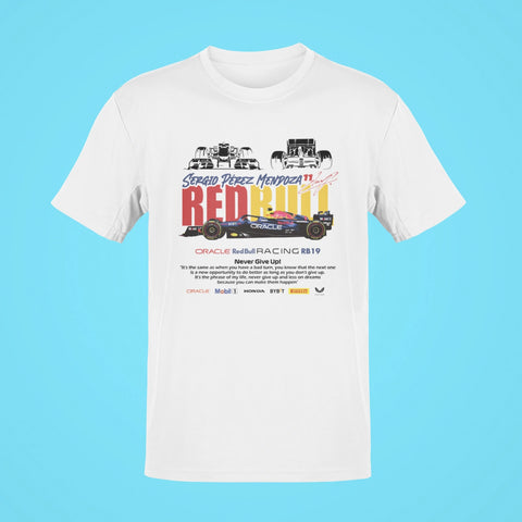 sergio perez red bull f1 oversized t shirt white