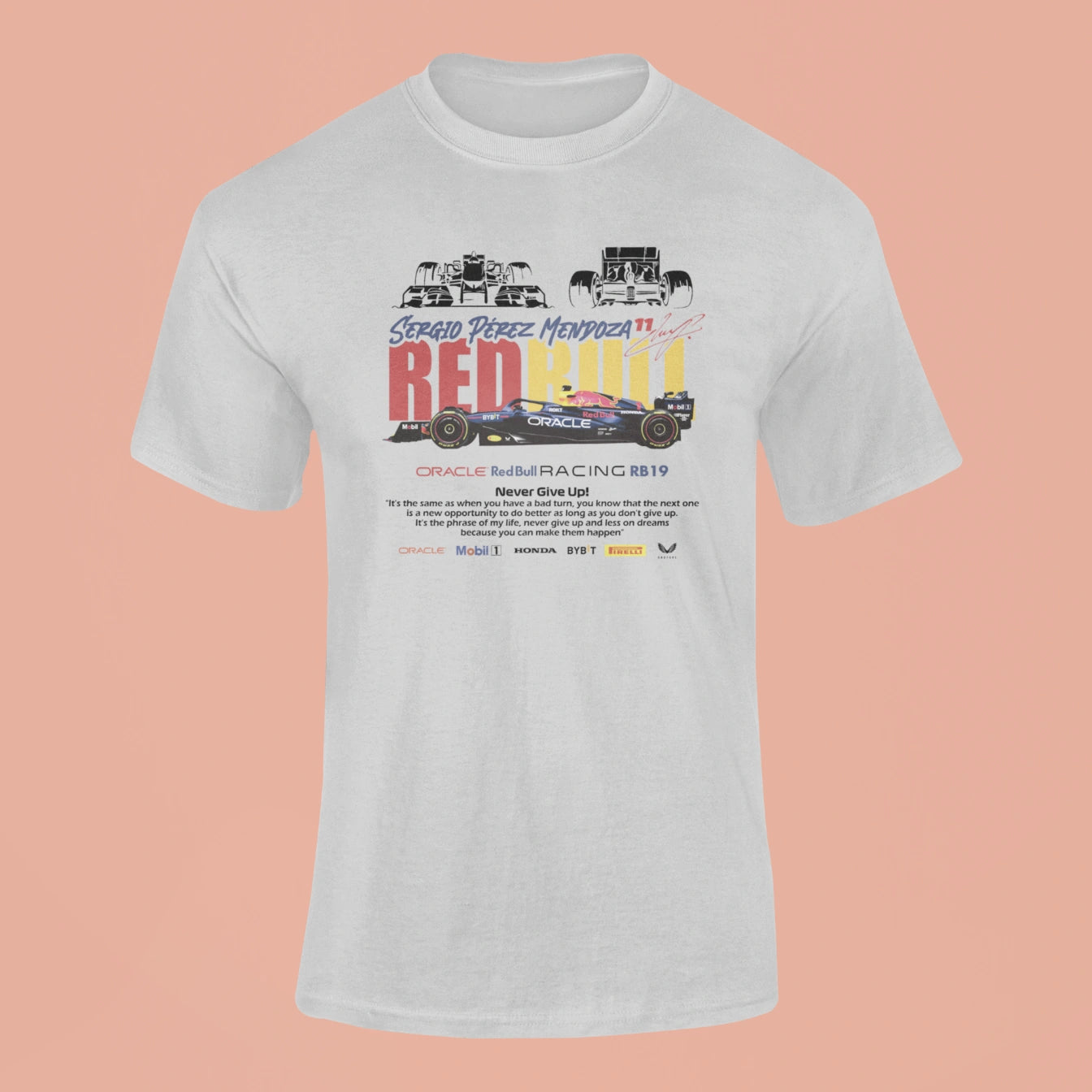 sergio perez red bull f1 t shirt grey