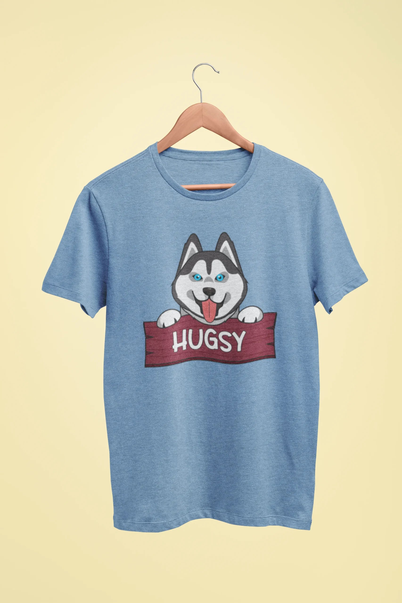 siberian husky hugsy oversized t shirt baby blue scaled