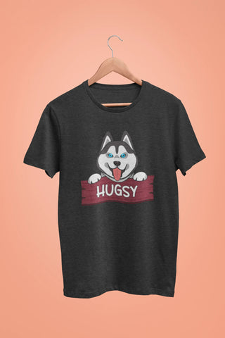 siberian husky hugsy oversized t shirt black scaled