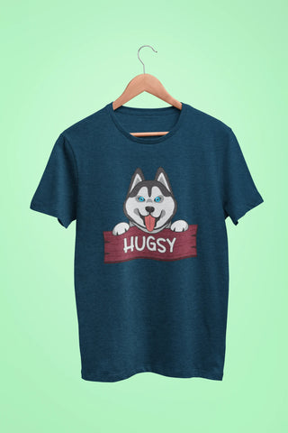 siberian husky hugsy oversized t shirt navy blue scaled