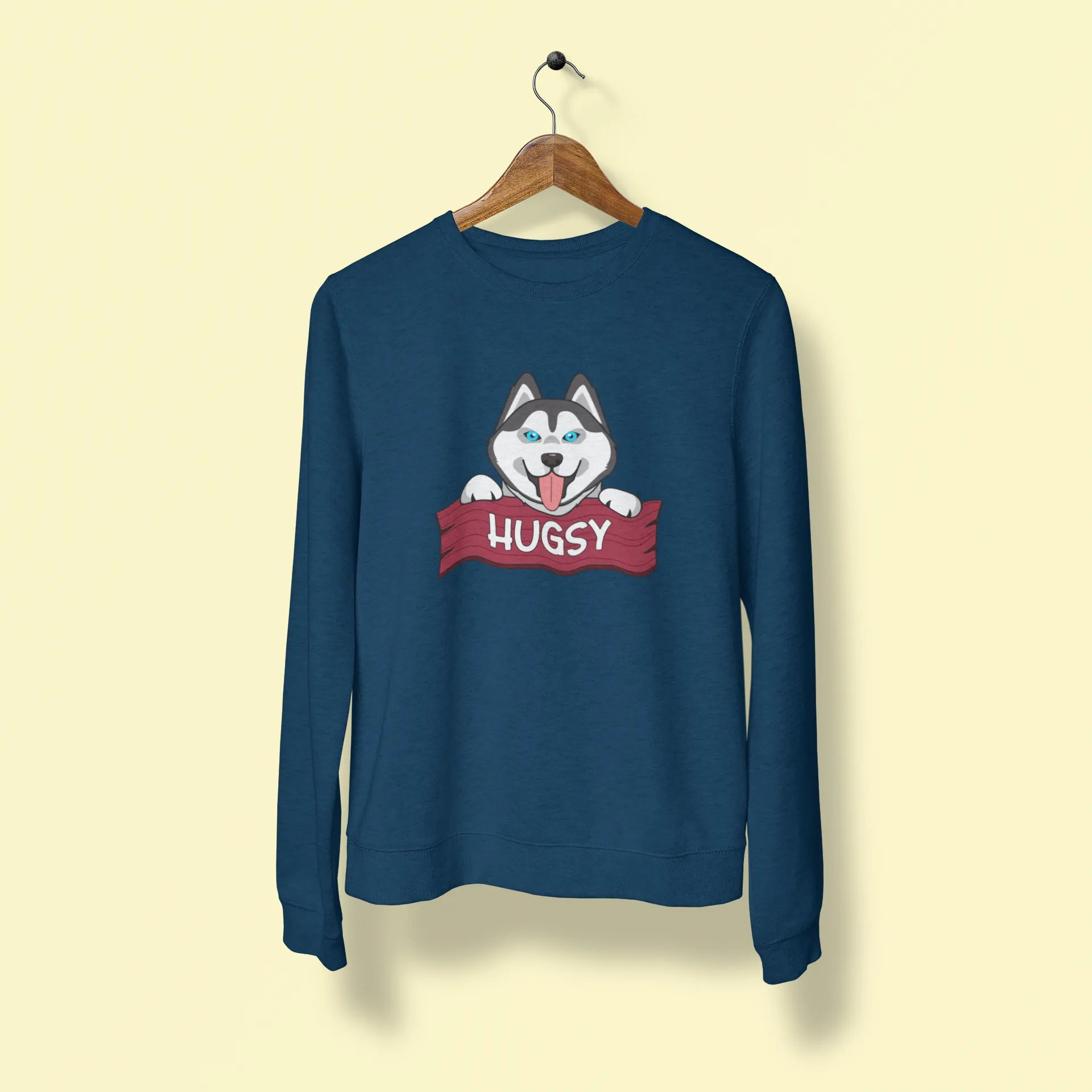 siberian husky hugsy unisex sweatshirt navy blue