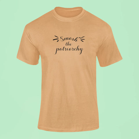 smash the patriarchy t shirt mustard yellow