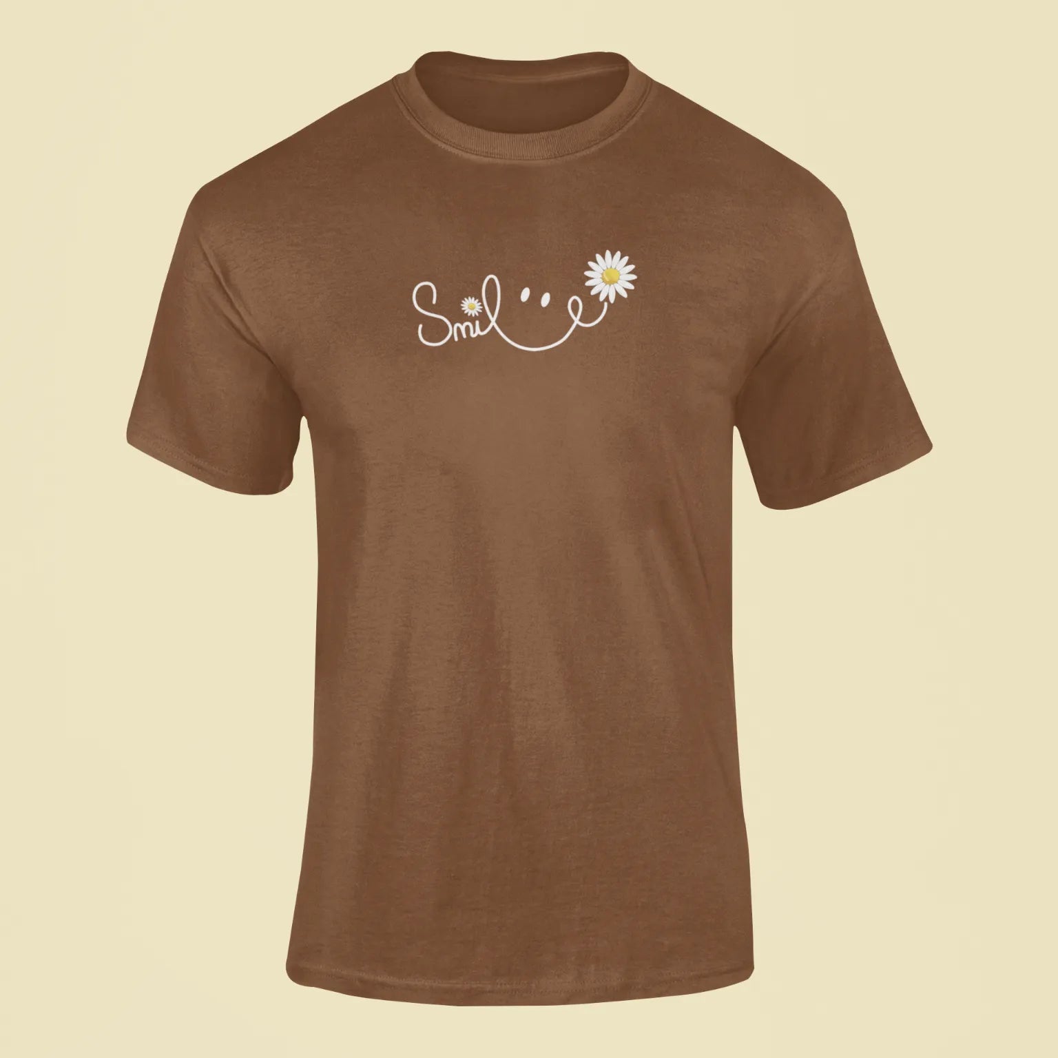 smile t shirt brown