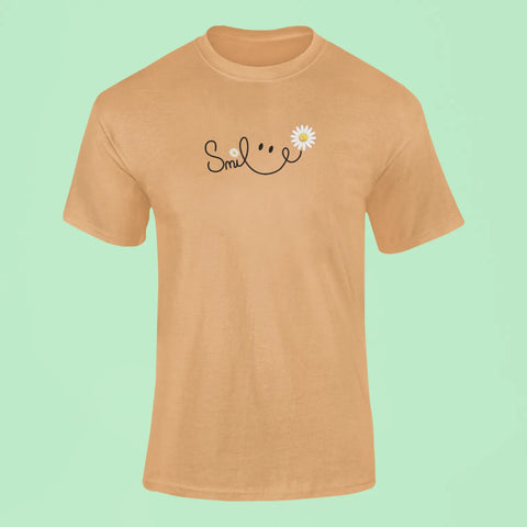 smile t shirt mustard yellow