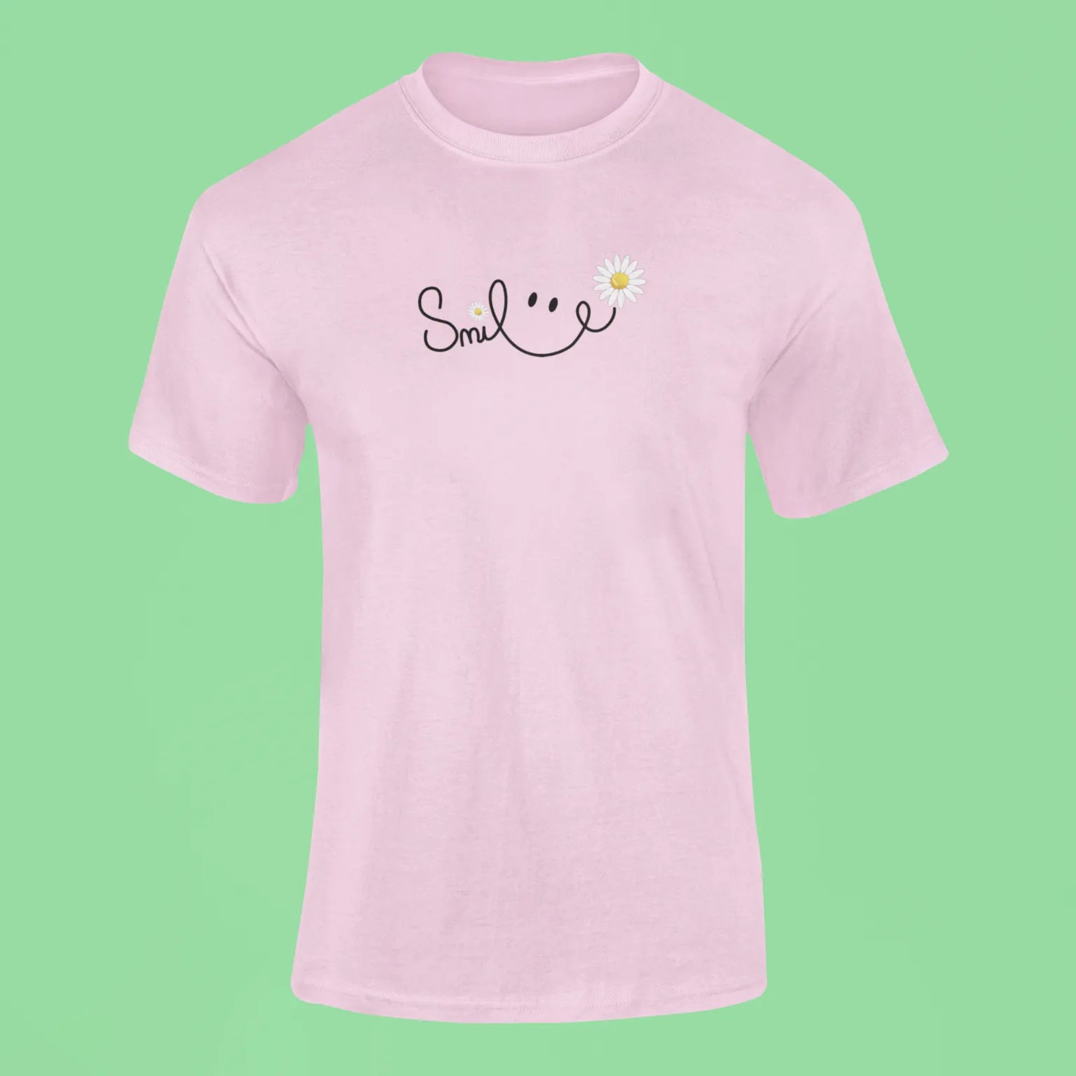 smile t shirt pink