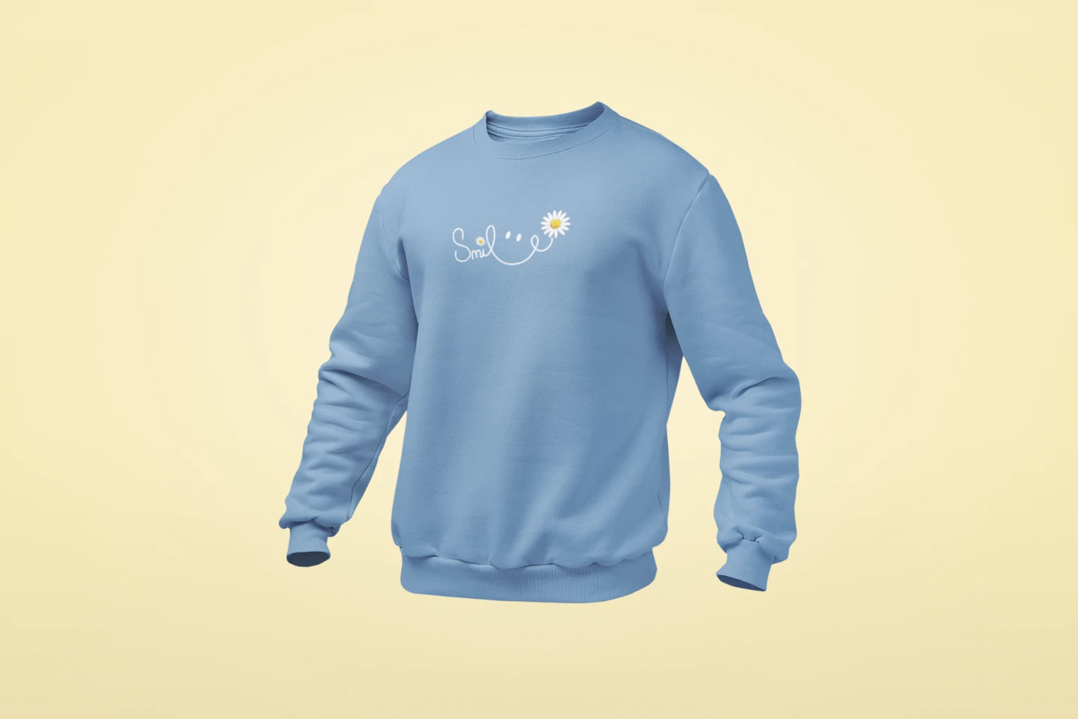 smile unisex sweatshirt baby blue