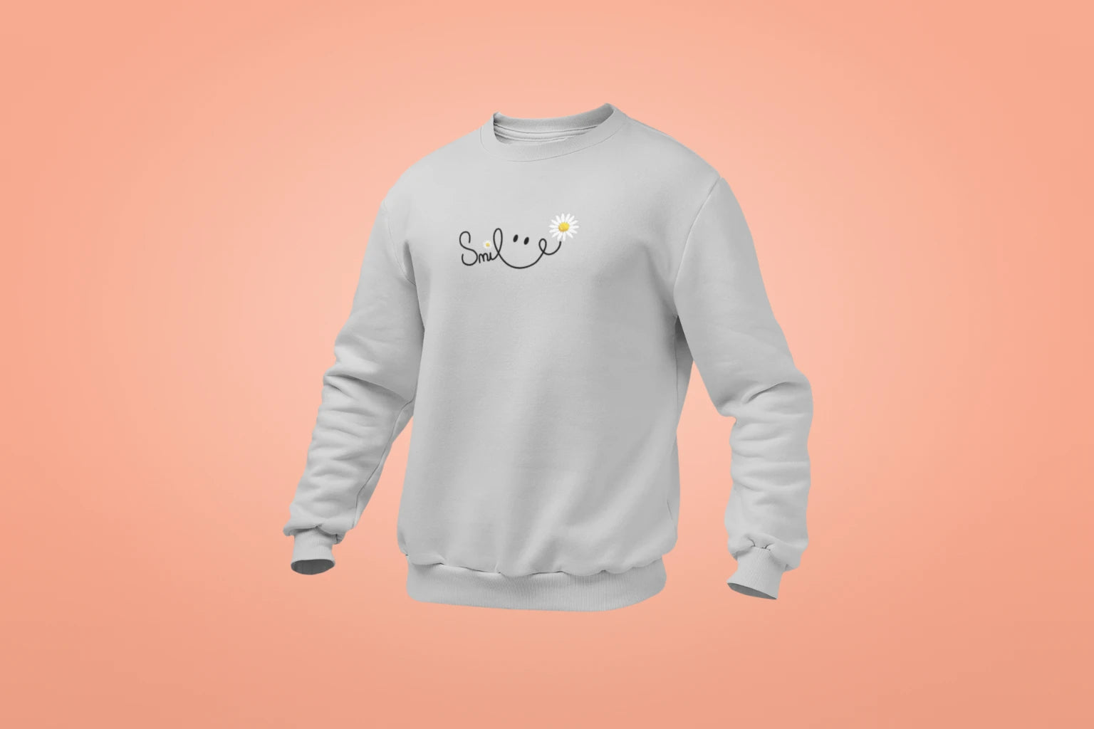 smile unisex sweatshirt grey